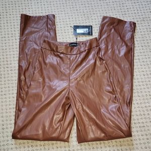 Faux leather high waisted pants